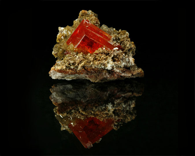 Left Half of Wulfenite with minor Calcite